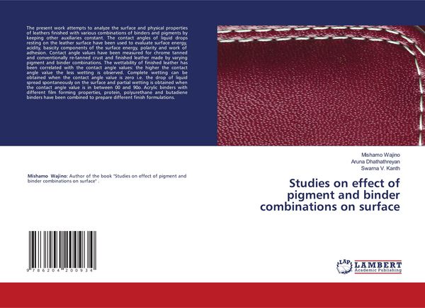 Produktbild: Studies on effect of pigment and binder combinations on surface