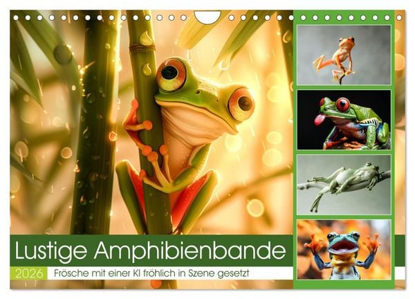 Produktbild: Lustige Amphibienbande (Wandkalender 2026 DIN A4 quer), CALVENDO Monatskalender