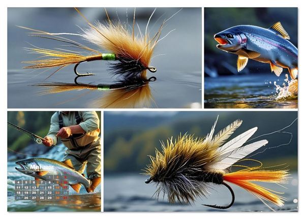 Produktbild: Lachsfischen im Fluss (Tischkalender 2026 DIN A5 quer), CALVENDO Monatskalender