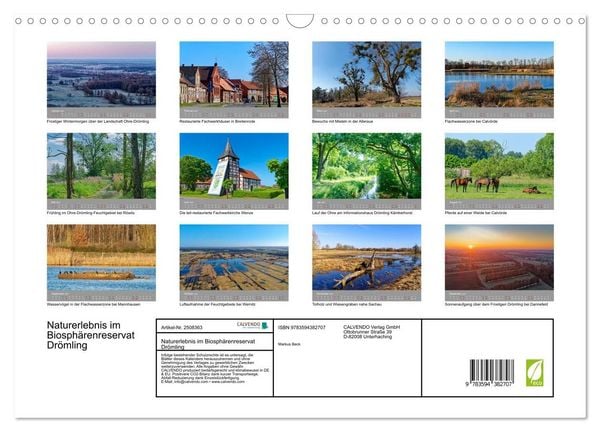 Produktbild: Naturerlebnis im Biosph&auml;renreservat Dr&ouml;mling (Wandkalender 2027 DIN A3 quer), CALVENDO Monatskalender