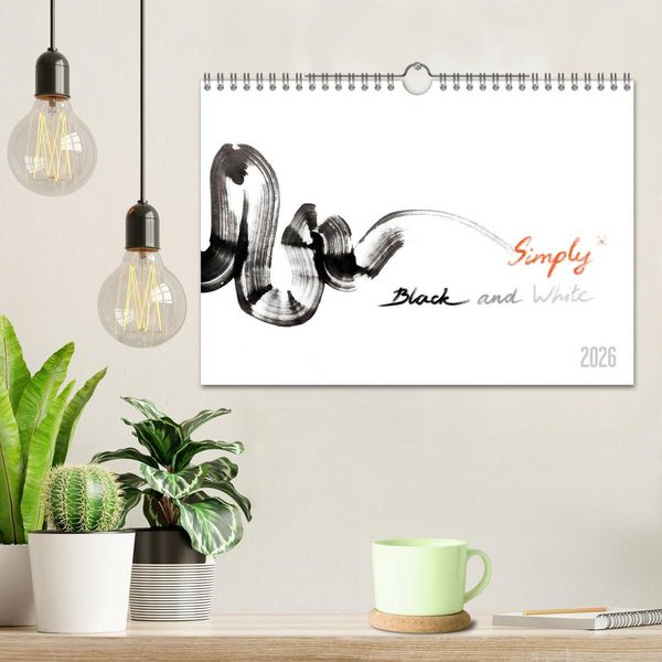 Produktbild: Simply Black and White/ Einfach Schwarz und Weiss - Kunst (Wandkalender 2026 DIN A4 quer), CALVENDO Monatskalender