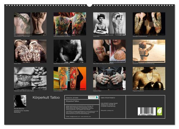Produktbild: K&ouml;rperkult Tattoo (Wandkalender 2026 DIN A2 quer), CALVENDO Monatskalender