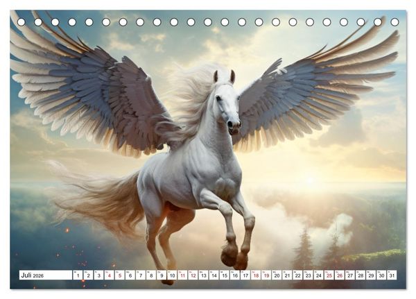 Produktbild: Mystische Kreaturen - Ein Jahr voller Magie und Fantasie (Tischkalender 2026 DIN A5 quer), CALVENDO Monatskalender
