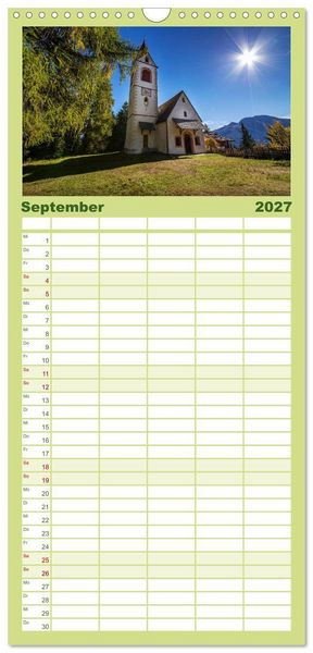 Produktbild: Familienplaner 2027 - Ultental - Ein Jahr in Bildern mit 5 Spalten (Wandkalender, 21 x 45 cm) CALVENDO