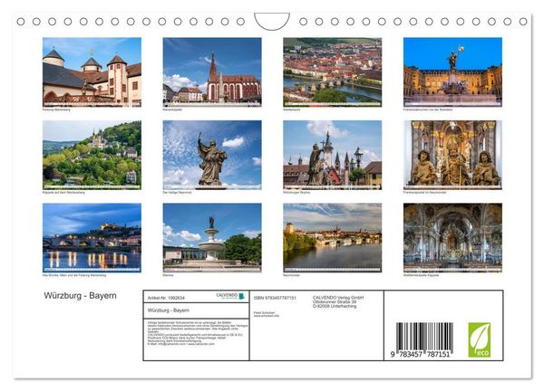 Produktbild: W&uuml;rzburg - Bayern (Wandkalender 2026 DIN A4 quer), CALVENDO Monatskalender