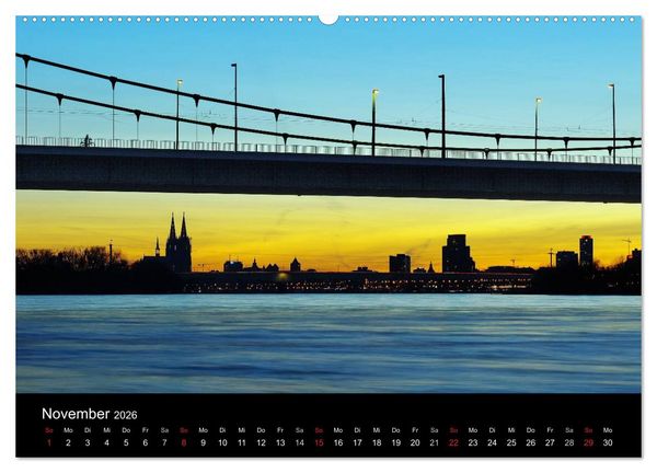 Produktbild: k&ouml;ln dunkelbunt II &ndash; Die Stadt leuchtet! (hochwertiger Premium Wandkalender 2026 DIN A2 quer), Kunstdruck in Hochglanz