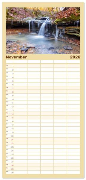 Produktbild: Familienplaner 2026 - Bunter Pf&auml;lzerwald mit 5 Spalten (Wandkalender, 21 x 45 cm) CALVENDO