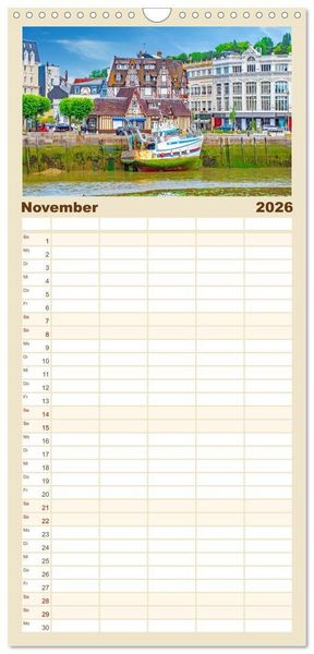 Produktbild: Familienplaner 2026 - Normandie - Frankreichs wundersch&ouml;ner Norden mit 5 Spalten (Wandkalender, 21 x 45 cm) CALVENDO