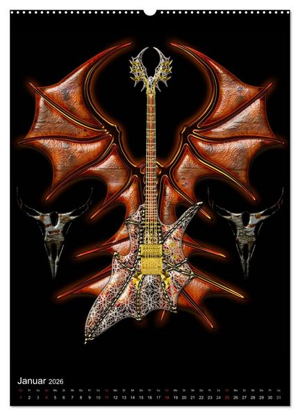 Produktbild: Heroische Gitarren (Wandkalender 2026 DIN A2 hoch), CALVENDO Monatskalender