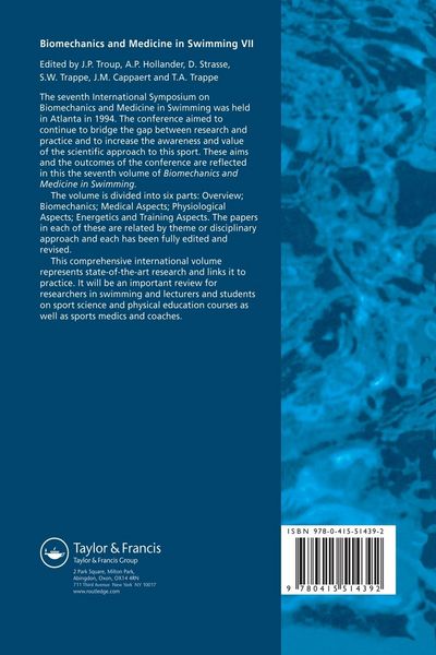 Produktbild: Biomechanics and Medicine in Swimming VII