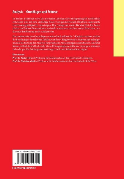 Produktbild: Analysis &ndash; Grundlagen und Exkurse