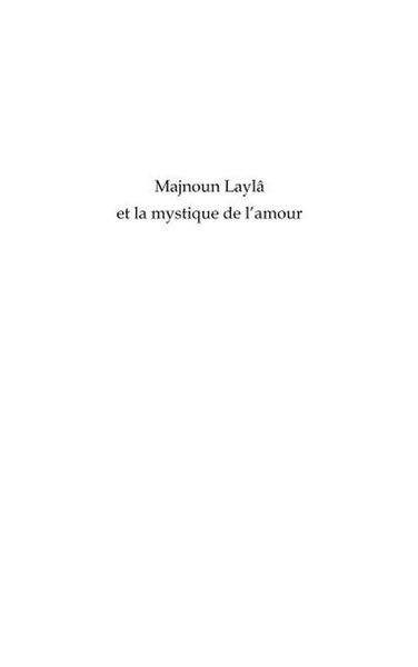Produktbild: Majnoun Layla et la mystique de l'amour