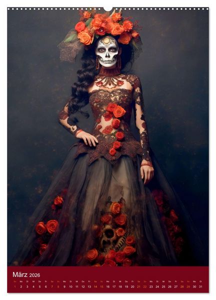 Produktbild: Dia de Muertos Kreative Portr&auml;ts in Festanlehnung (Wandkalender 2026 DIN A2 hoch), CALVENDO Monatskalender