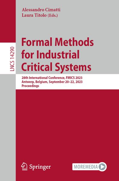 Produktbild: Formal Methods for Industrial Critical Systems