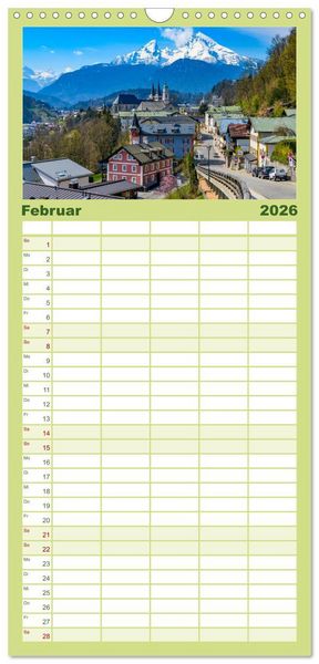 Produktbild: Familienplaner 2026 - Urlaub im Berchtesgadener Land mit 5 Spalten (Wandkalender, 21 x 45 cm) CALVENDO