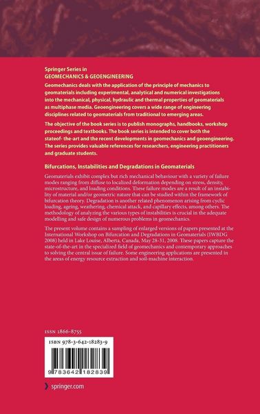 Produktbild: Bifurcations, Instabilities and Degradations in Geomaterials