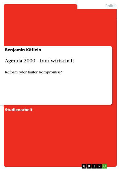 Produktbild: Agenda 2000 - Landwirtschaft