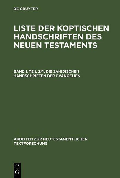 Produktbild: Die sahidischen Handschriften der Evangelien