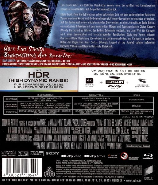 Produktbild: Venom: Let There Be Carnage (4K Ultra HD) (+ Blu-ray 2D)