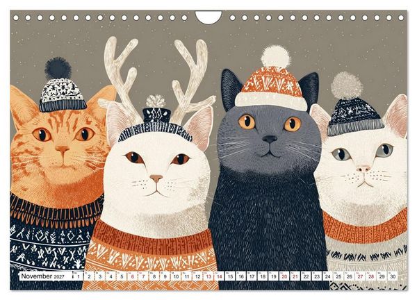 Produktbild: Gute Laune Katzen (Wandkalender 2027 DIN A4 quer), CALVENDO Monatskalender