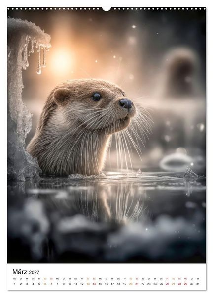 Produktbild: Tiere im Winter - eisige Eleganz (hochwertiger Premium Wandkalender 2027 DIN A2 hoch), Kunstdruck in Hochglanz
