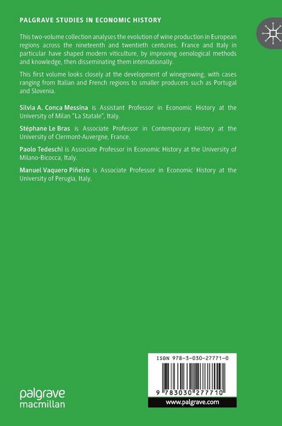 Produktbild: A History of Wine in Europe, 19th to 20th Centuries, Volume I