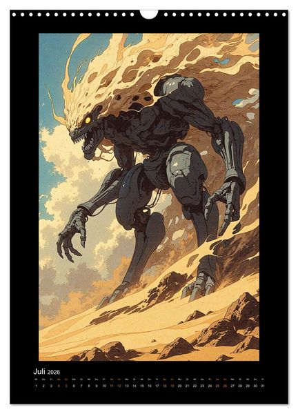Produktbild: Cybertronic Chaos: Anime-inspirierte KI- Charaktere (Wandkalender 2026 DIN A3 hoch), CALVENDO Monatskalender