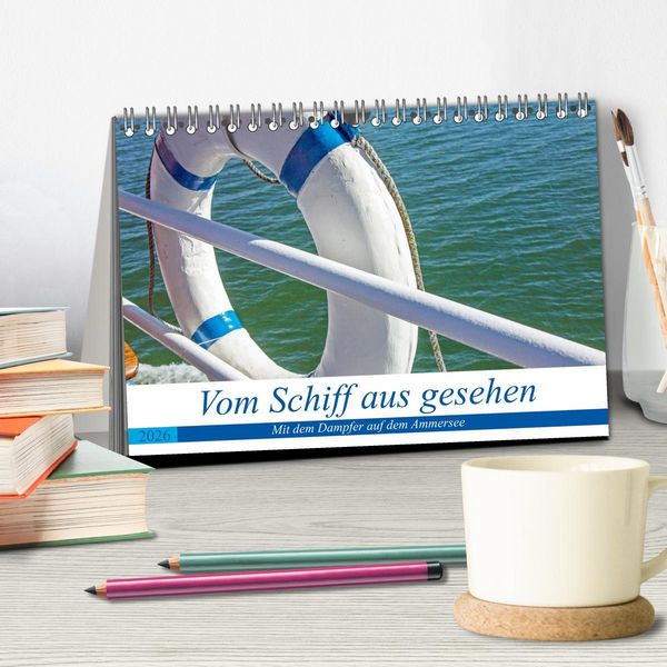 Produktbild: Vom Schiff aus gesehen - Mit dem Dampfer auf dem Ammersee (Tischkalender 2026 DIN A5 quer), CALVENDO Monatskalender