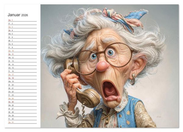 Produktbild: Oma macht jetzt Sonderschicht (Wandkalender 2026 DIN A2 quer), CALVENDO Monatskalender