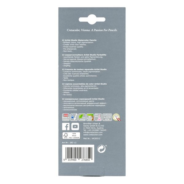 Produktbild: Cretacolor Buntstifte wasservermalbar, 12er Set