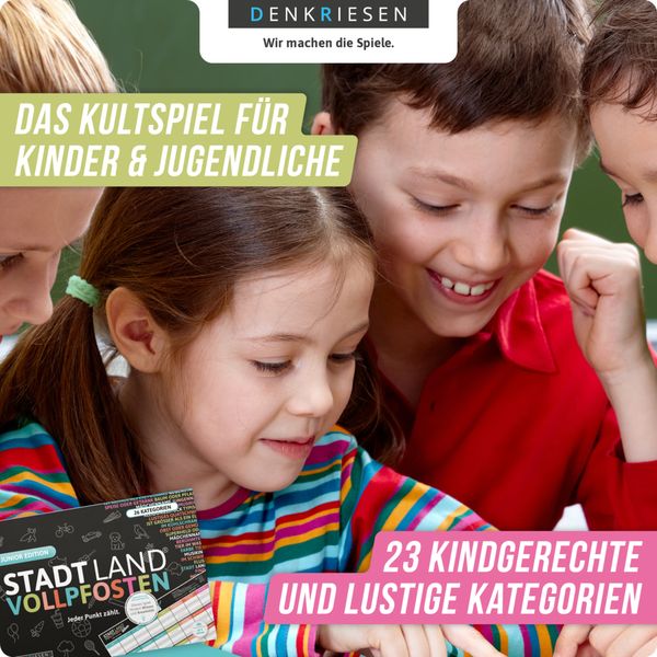 Denkriesen - Stadt Land Vollpfosten® Junior Edition – "Jeder Punkt zählt."