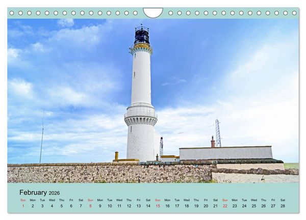 Produktbild: Scottish Lighthouses - beacons along the coast of Scotland (Wall Calendar 2026 DIN A4 landscape), CALVENDO 12 Month Wall Calendar