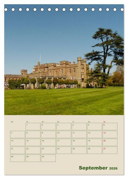 Produktbild: Schl&ouml;sser und G&auml;rten in England (Tischkalender 2026 DIN A5 hoch), CALVENDO Monatskalender