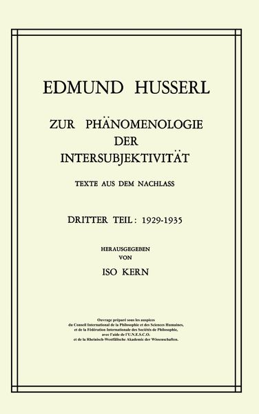 Produktbild: Zur Ph&auml;nomenologie der Intersubjektivit&auml;t