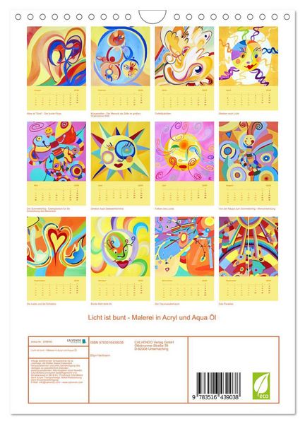 Produktbild: Licht ist bunt - Malerei in Acryl und Aqua &Ouml;l (Wandkalender 2026 DIN A4 hoch), CALVENDO Monatskalender