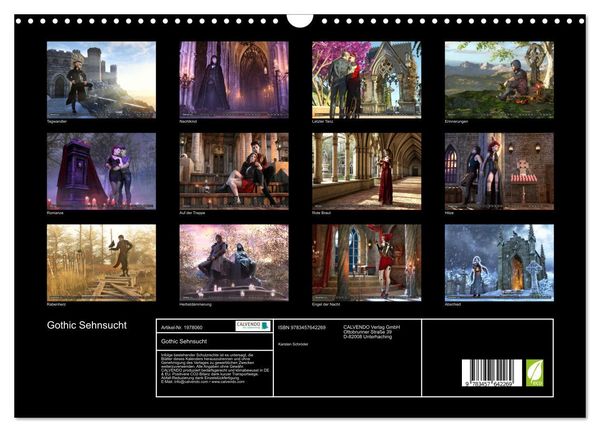 Produktbild: Gothic Sehnsucht (Wandkalender 2026 DIN A3 quer), CALVENDO Monatskalender
