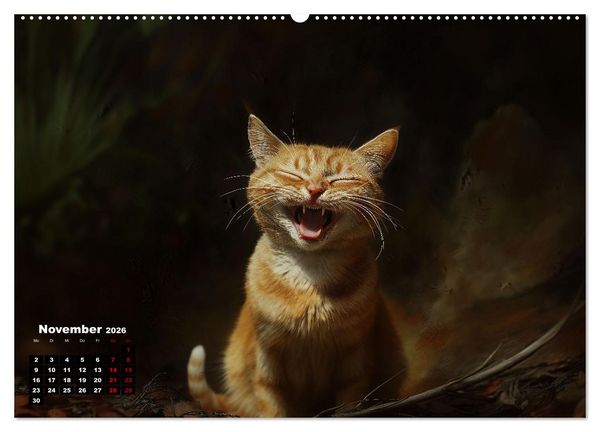Produktbild: Auch Katzen lachen gern (Wandkalender 2026 DIN A2 quer), CALVENDO Monatskalender