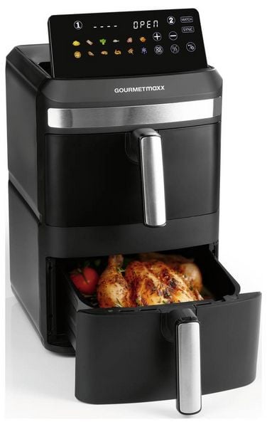 Produktbild: GourmetMaxx 16818 Hei&szlig;luft-Fritteuse 12l 2800W Antihaftbeschichtung, BPA-frei, Cool-Touch-Geh&auml;use, digitaler Timer, Grillfunktion