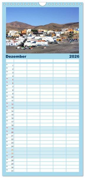 Produktbild: Familienplaner 2026 - Fuerteventura mit 5 Spalten (Wandkalender, 21 x 45 cm) CALVENDO