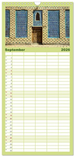 Produktbild: Familienplaner 2026 - Usbekistan und seine Kultursch&auml;tze mit 5 Spalten (Wandkalender, 21 x 45 cm) CALVENDO