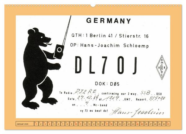 Produktbild: Amateurfunk in West-Berlin (Wandkalender 2026 DIN A2 quer), CALVENDO Monatskalender