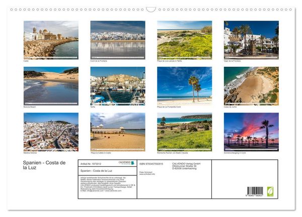 Produktbild: Spanien - Costa de la Luz (Wandkalender 2026 DIN A2 quer), CALVENDO Monatskalender