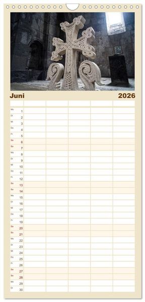 Produktbild: Familienplaner 2026 - ARMENIEN - Land der fr&uuml;hen Christen mit 5 Spalten (Wandkalender, 21 x 45 cm) CALVENDO
