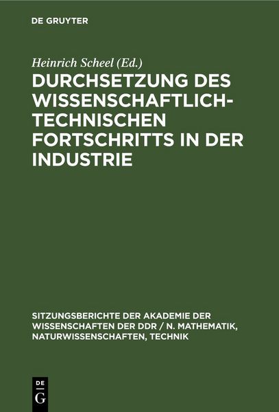 Produktbild: Durchsetzung des wissenschaftlich-technischen Fortschritts in der Industrie