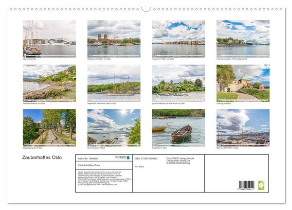 Produktbild: Zauberhaftes Oslo (Wandkalender 2026 DIN A2 quer), CALVENDO Monatskalender
