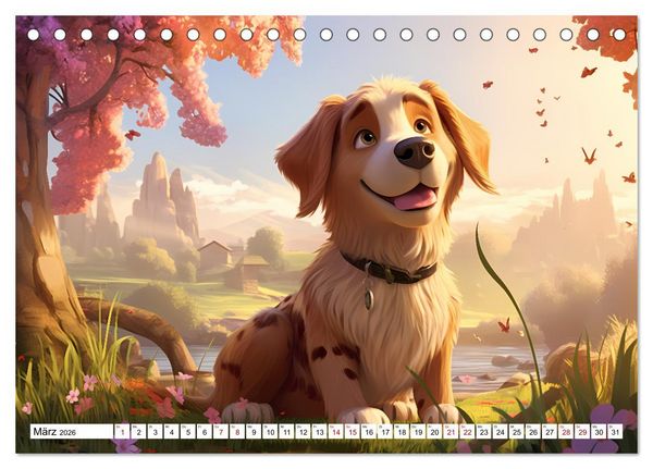 Produktbild: Lustige Comic Hunde (Tischkalender 2026 DIN A5 quer), CALVENDO Monatskalender