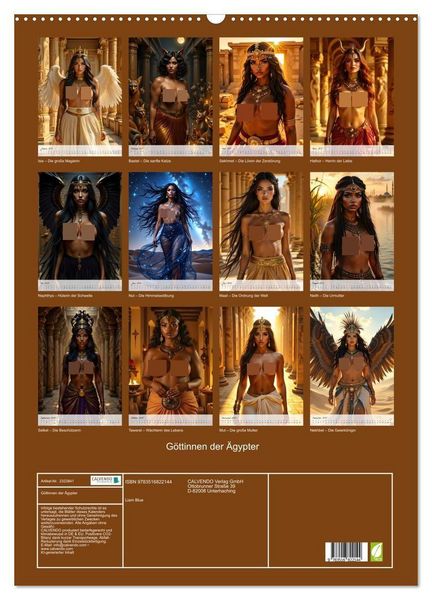 Produktbild: G&ouml;ttinnen der &Auml;gypter (Wandkalender 2027 DIN A2 hoch), CALVENDO Monatskalender