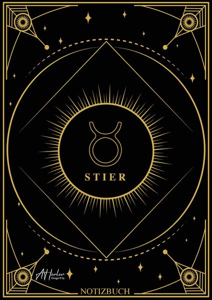 Produktbild: Edles Notizbuch Sternzeichen Stier | Designed by Alfred Herler