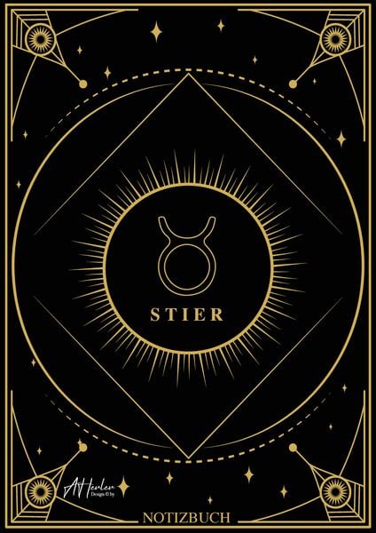 Produktbild: Edles Notizbuch Sternzeichen Stier | Designed by Alfred Herler