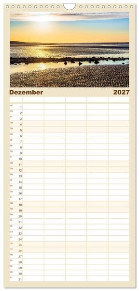 Produktbild: Familienplaner 2027 - NORDERNEY - Meine Liebe zur Nordseeinsel mit 5 Spalten (Wandkalender, 21 x 45 cm) CALVENDO